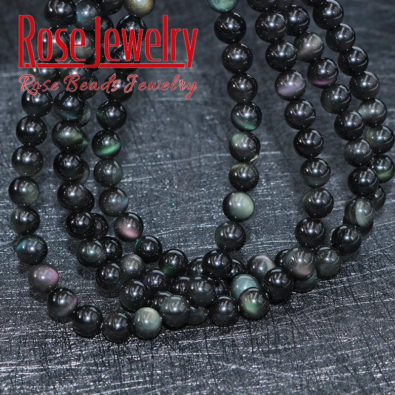 Круглые Бусины Из радужного обсидиана насыпью натуральный камень 4-16 мм подходит
