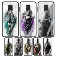 rainbow six siege art tempered glass cover for xiaomi redmi note 10 10s 9 9t 9s 8t 8 9a 9c 8a 7 pro max phone case