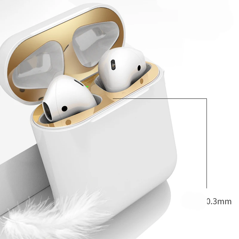 Для Apple Air Pods металлическая защита от пыли наклейка Bluetooth наушники поколение 1 2