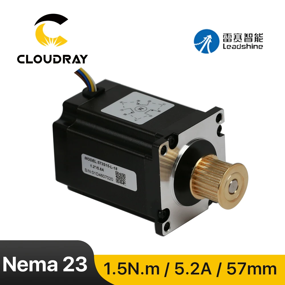 Шаговый двигатель Leadshine Nema 23 3 фазы 57 мм 150 см 5 2 А шаговый (573S15 L 18) с шестерней для 3D