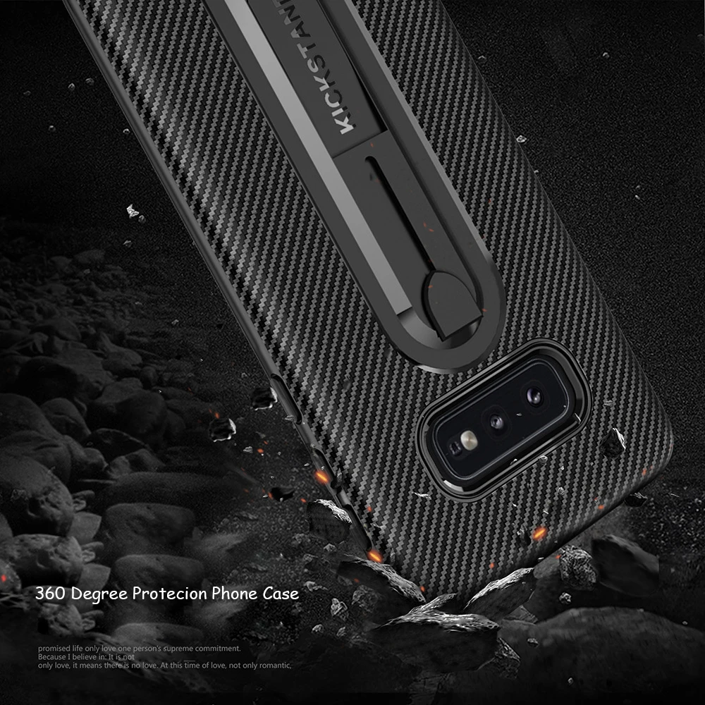 Чехол для Samsung S10e S8 S9 Plus S7 Edge чехол из углеродного волокна с кольцом подставкой