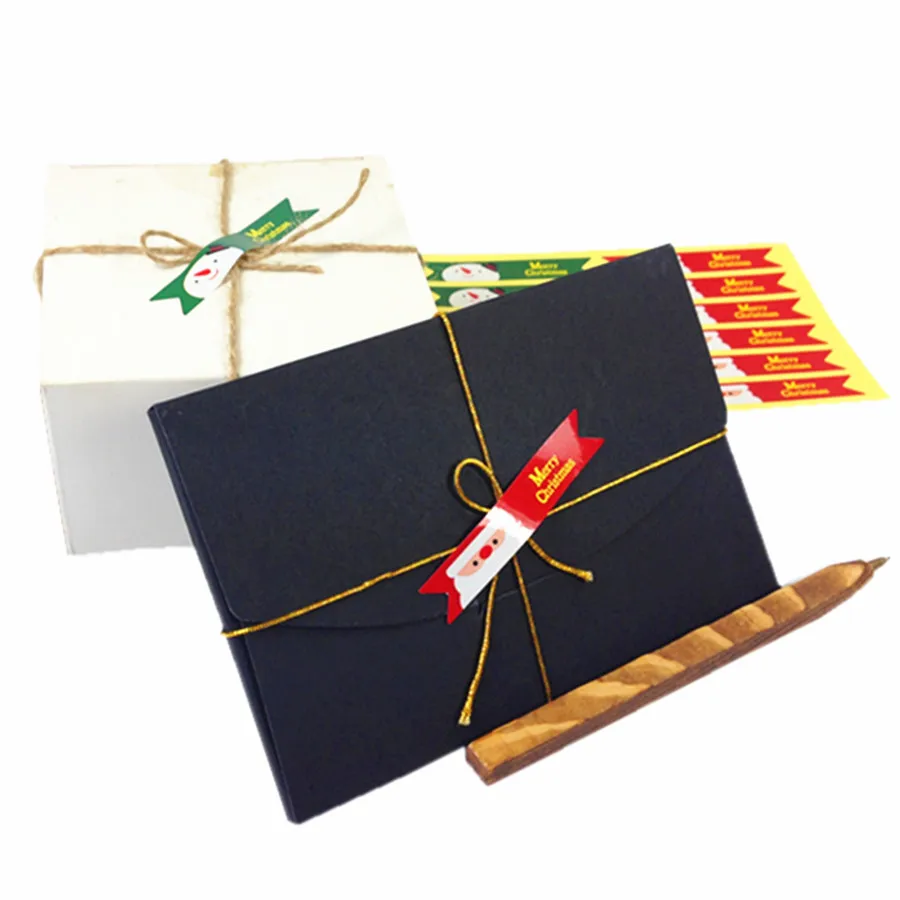 120 шт./лот Популярные Новогодние Стикеры из крафт бумаги с Санта Клаусом и