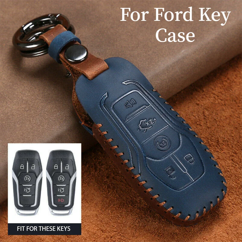 Кожаный чехол для автомобильного ключа Ford Fusion Mondeo Mustang F-150 Explorer Edge 2015 2016 2017 2018