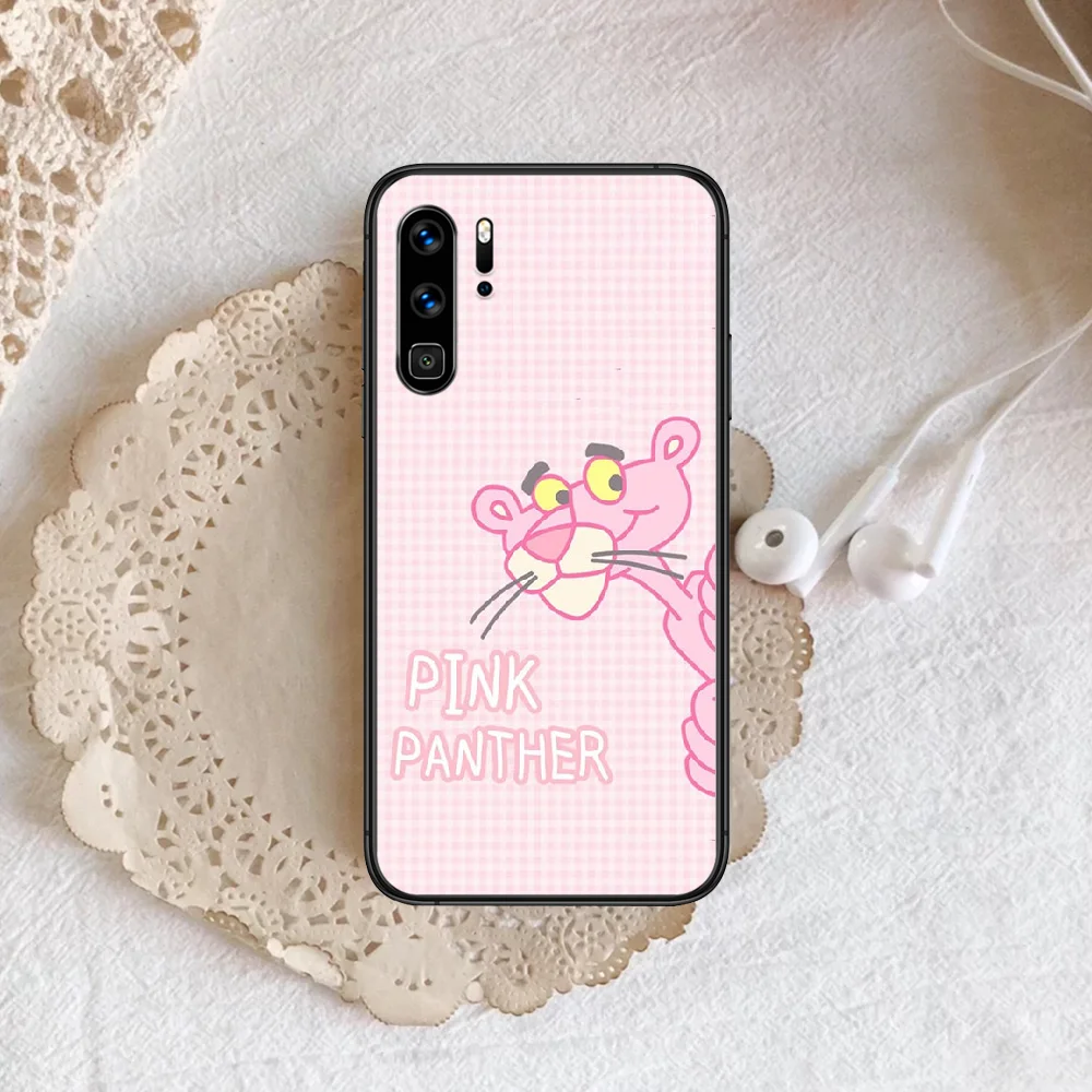 

Pink Cute Funny Naughty Panther Phone Case For Huawei P Mate 10 20 30 40 Pro Lite Smart 2019 2021 black Etui Tpu Cell Soft