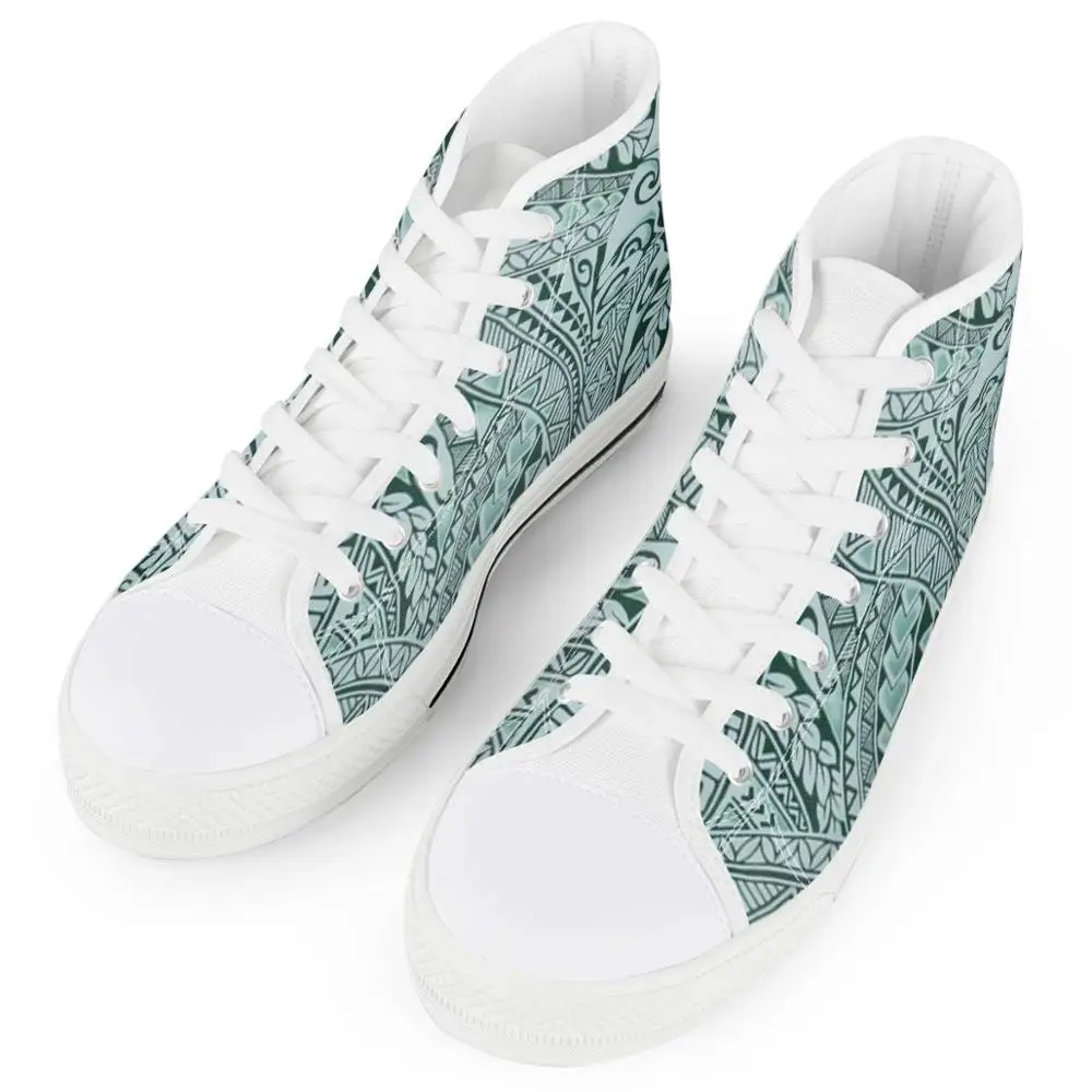 

super quality classic casual unisex canvas shoe Polynesian traditional tribal style stylish high top sneaker size 36-46