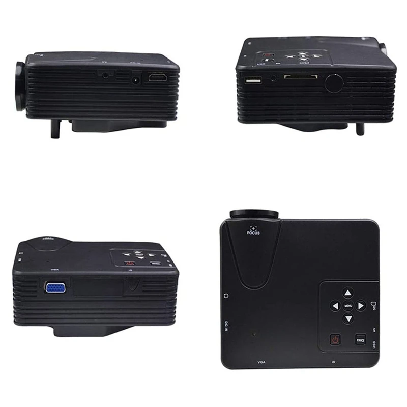 

Mini Portable 1080P Projector HDMI Home HD Cinema Projector for iPhone Android Switch Game Console Black US Plug
