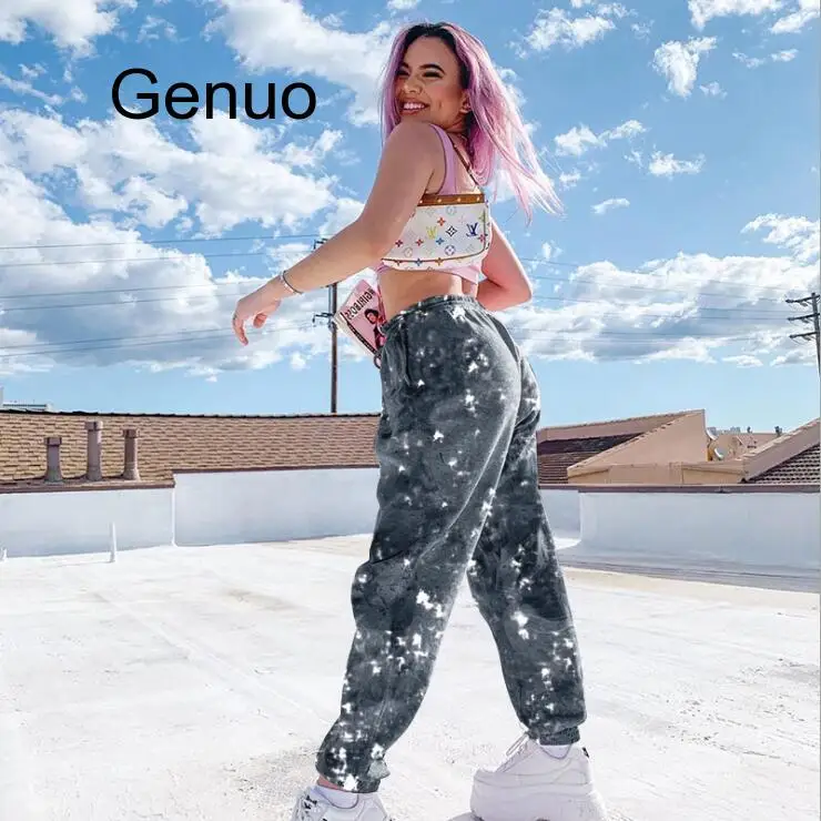 Повседневные Модные женские спортивные штаны джоггеры с большими карманами