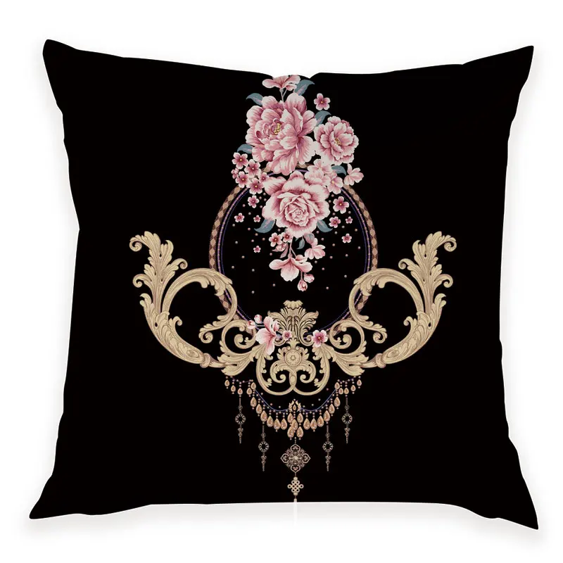 Персиковые наволочки в стиле ретро с цветочным узором для дивана кровати офиса