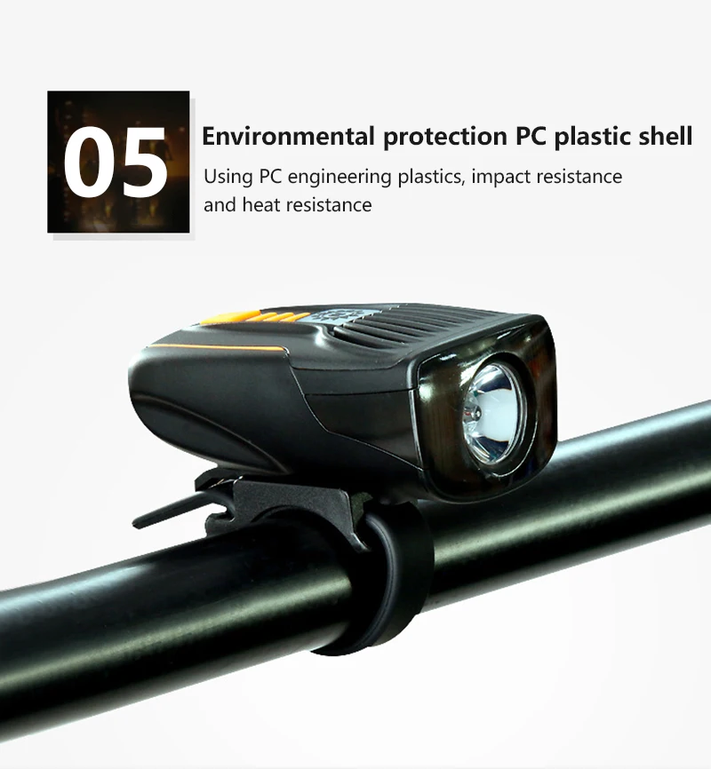 

1600mAh Bike Rear Tail Light MTB Rode Bike 130m Strong Headlight Sensor Intelligent Induction 3 Mode USB Charge Cycle Accessorie
