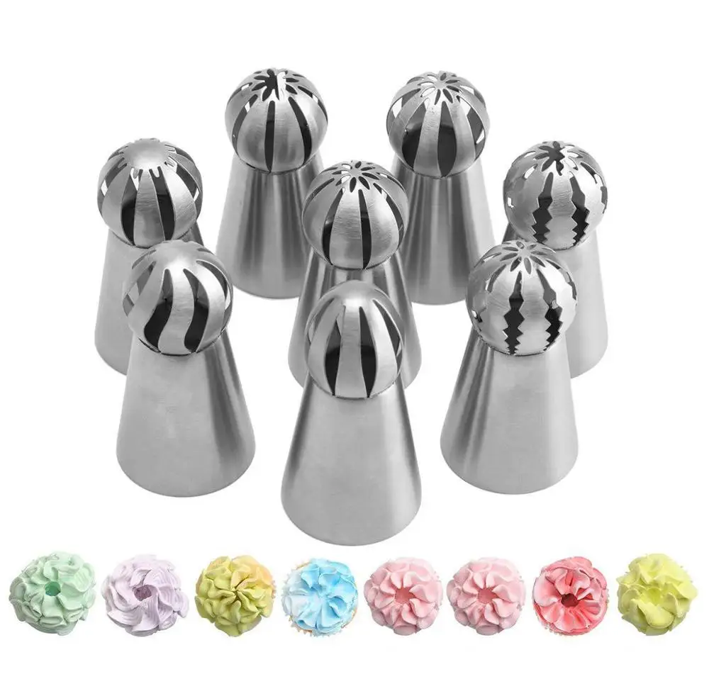 

3/5/8pcs Cake Piping Nozzles DIY Baking Tools Stainless Steel Cream Puffs Decorating Squeeze Flower Mouth Pastry Baking Tools