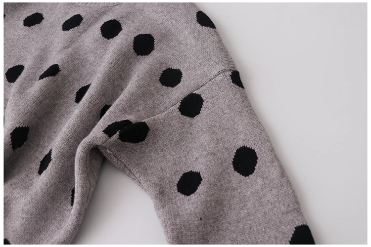 2019 autumn and winter new retro gray wave point temperament sweater female loose pullover | Женская одежда