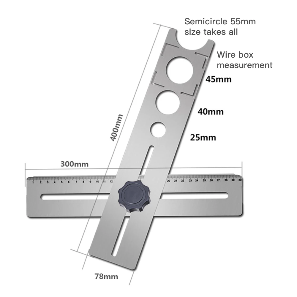 

Multi-Functional Stainless Steel Ceramic Tile Hole Locator Ruler Adjustable Punching Hand Tool for House Decorated Work