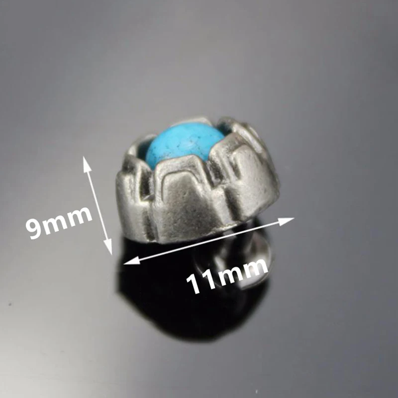 Синие бирюзовые искусственные драгоценные камни заклепки в форме гриба