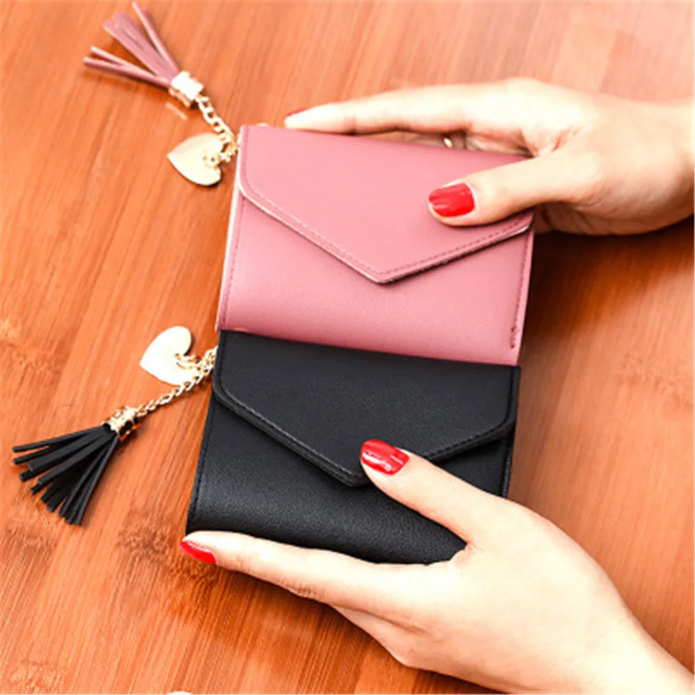 2019 простые женские кошельки с кисточками держателем для кредитных карт