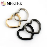 10pcs meetee alloy metal heart circle rings buckles diy collar choker leather jewelry leg ring garter belt making accessories