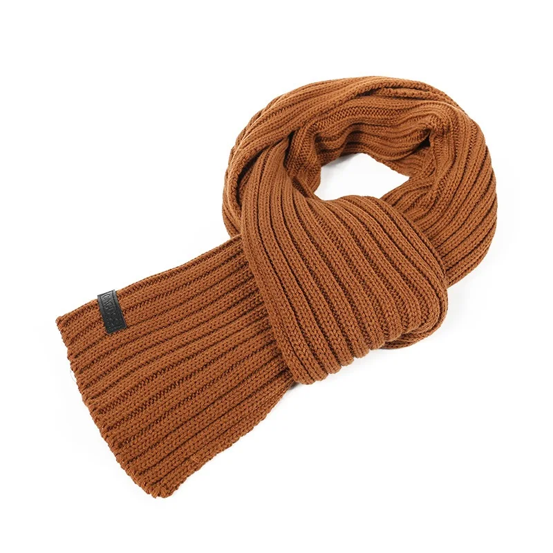 Man Knit Scarf Winter Warm Comfortable Plain Color Classic Thickened Long Mens and Womens Wrap Lovers Fashion