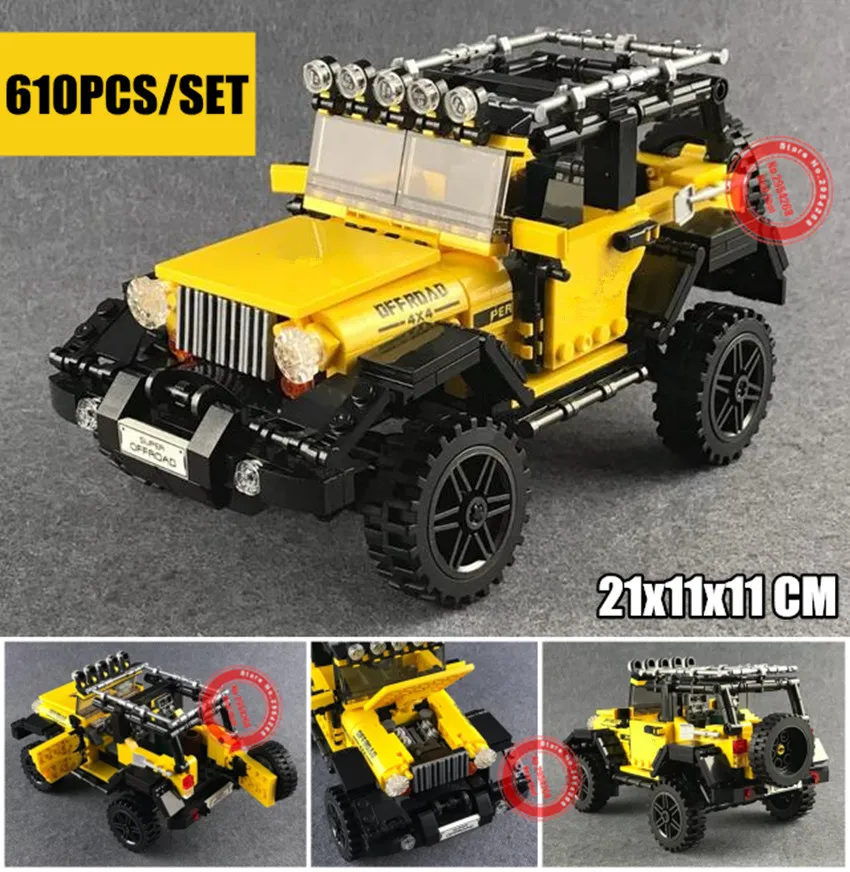 Новый MOC внедорожник Приключения Fit Technic джип автомобиль грузовик набор