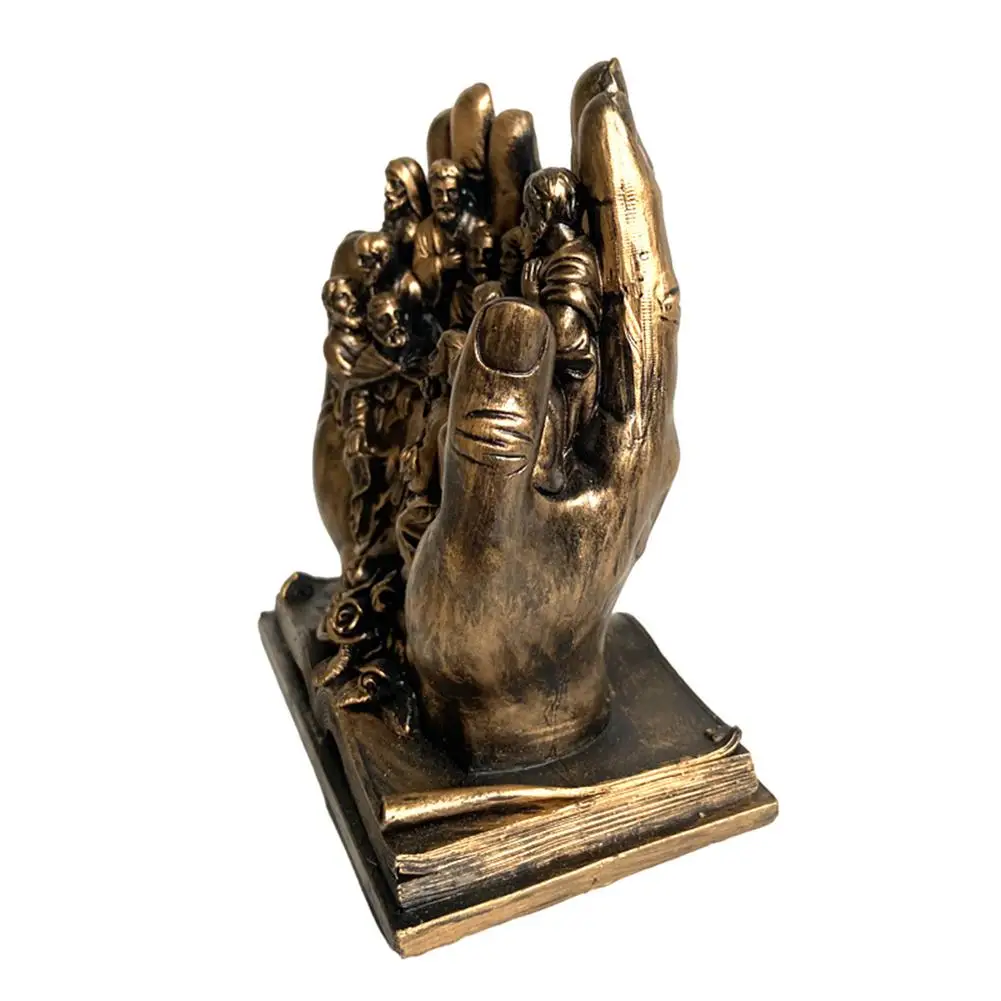 Estatua de resina para decoraci&oacute;n religiosa, ornamento de escritorio para el hogar, dormitorio, 3 colores-4