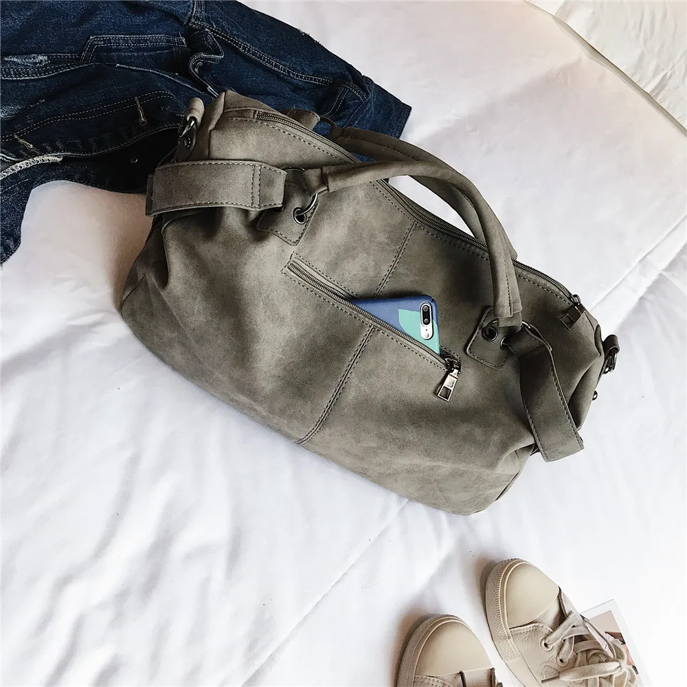 Винтажные сумки с меховым помпоном для женщин 2018 роскошные из нубука женские