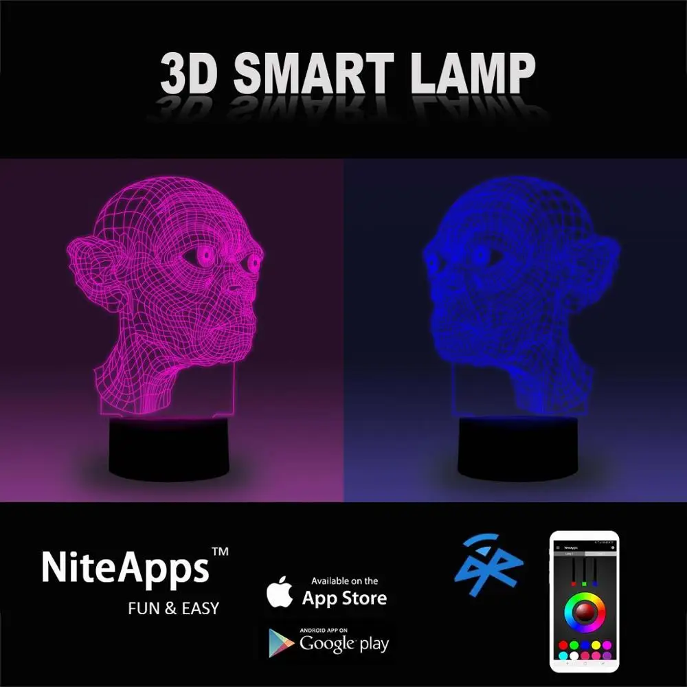 NiteApps 3D Властелин колец Grube ночник настольная лампа иллюзия Лампа подарок на день