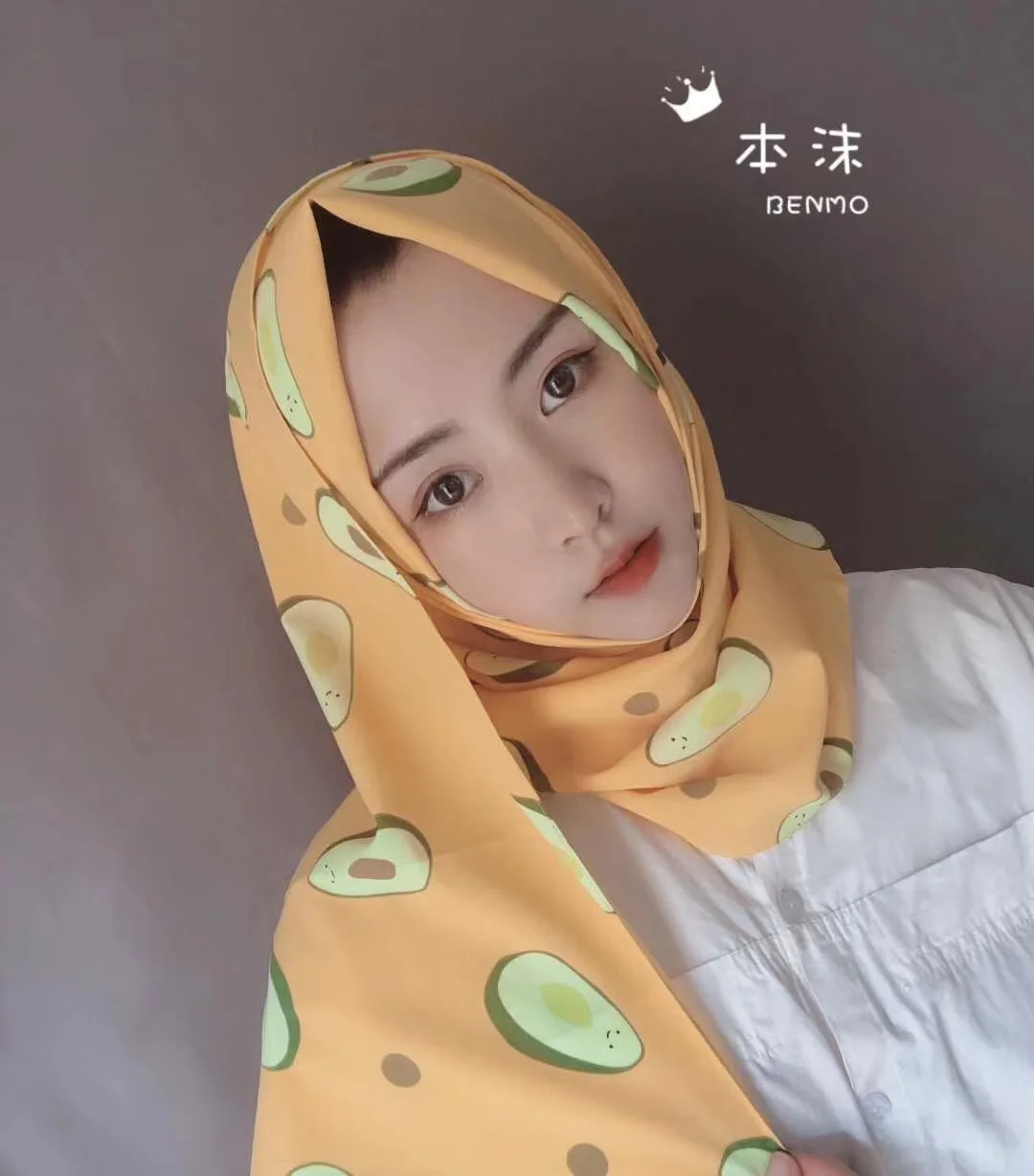 Мусульманский головной платок новинка летнее газовое полотенце с фруктами