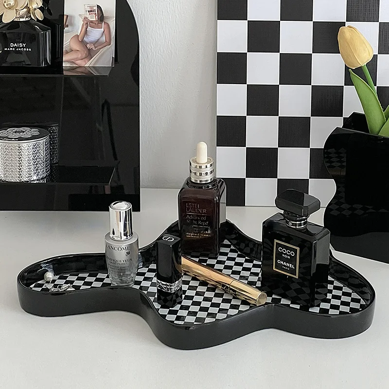 Декоративные черно-белые нестандартные подносы популярная Геометрическая