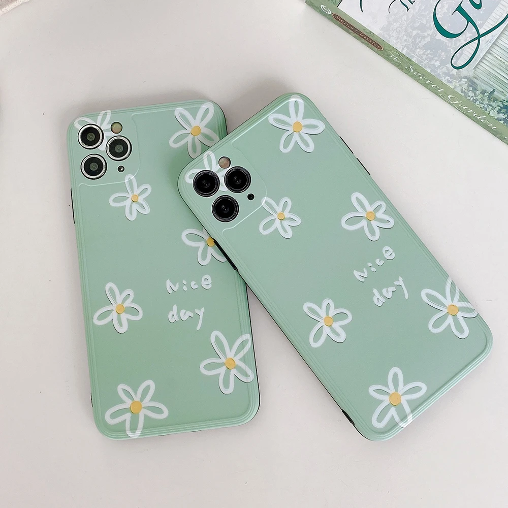 Чехол LOVECOM с милыми ромашками для iPhone 11 Pro Max XR XS 7 8 Plus X мягкая IMD фоторамка в полоску