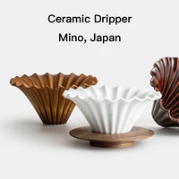 Mino Japan Ceramic Dripper Filter Cup Pour Over Coffee Brewer Handbrew Coffee Pot Coffee Maker Suit for V60/wave Filter 1-4cups