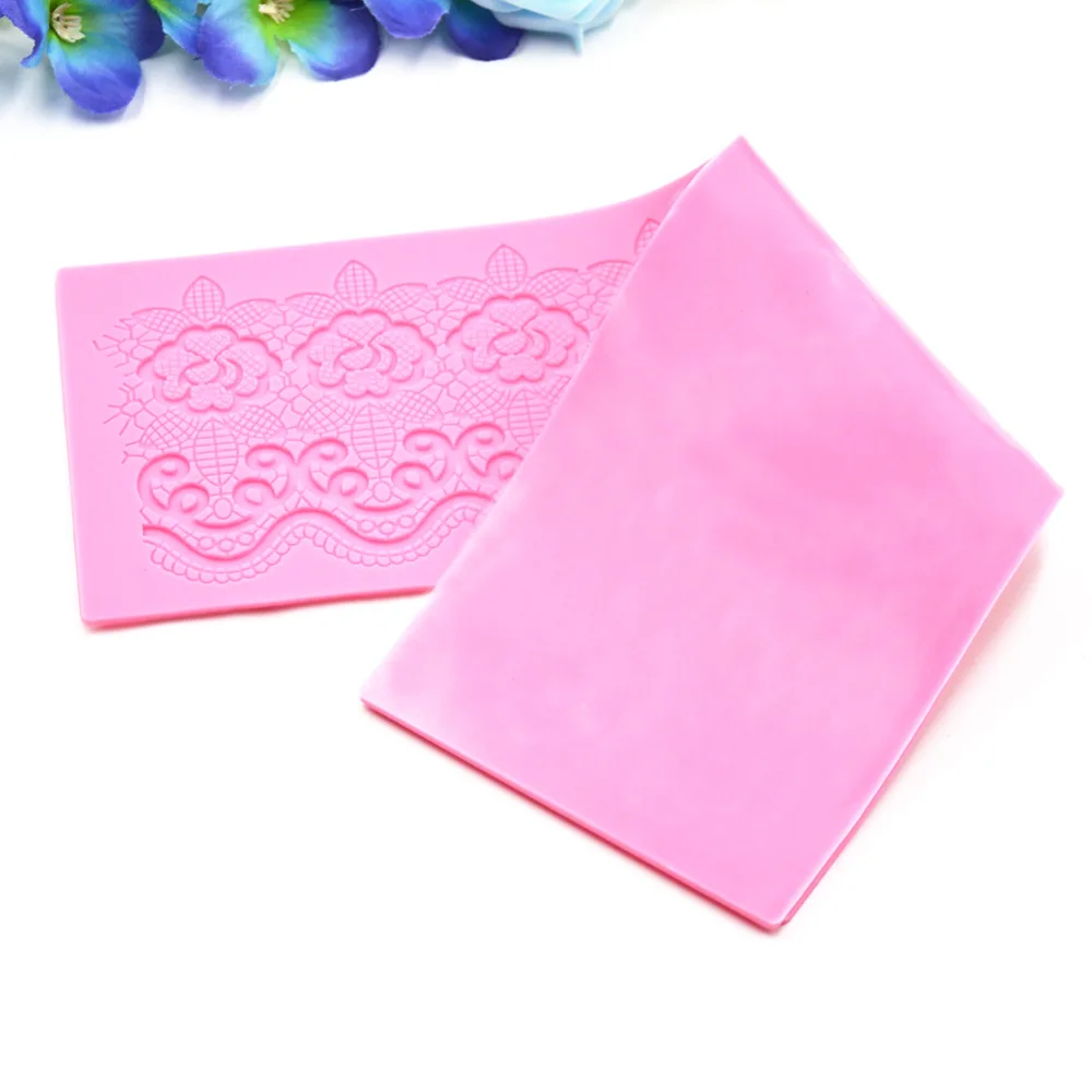 Новый розовый Дамаск кружевной силиконовый коврик силиконовая форма для