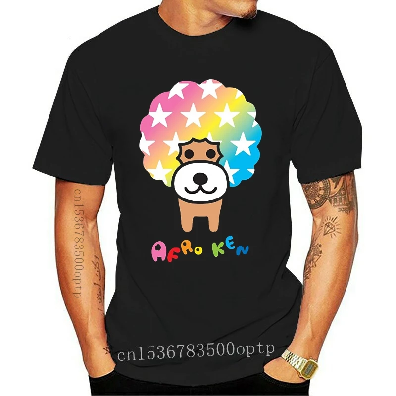 

Afro Ken T-Shirt Japanese Anime TeeRainbow Afro Dog Shirt(1)