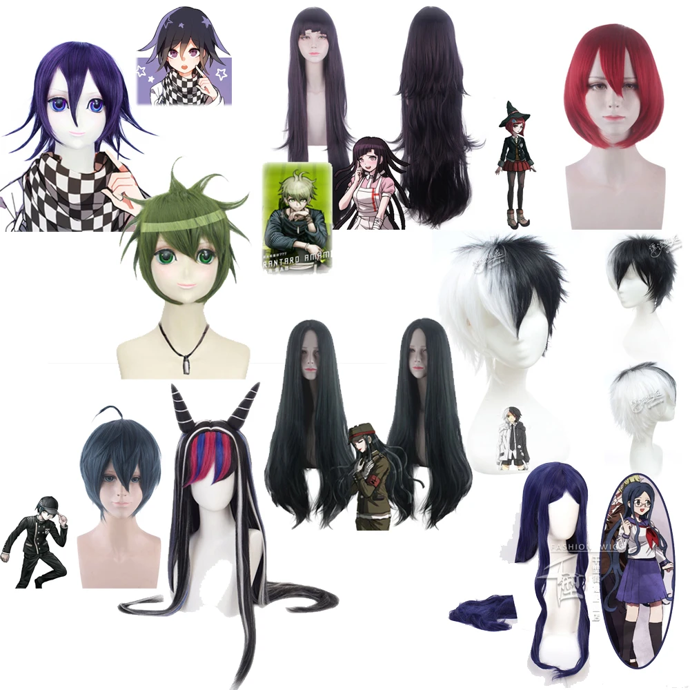 

Cosplay Wig 70cm Danganronpa Trigger Happy Havoc Cosplay Wigs Angie Yonaga Playing Long Pure White Color Hair Halloween