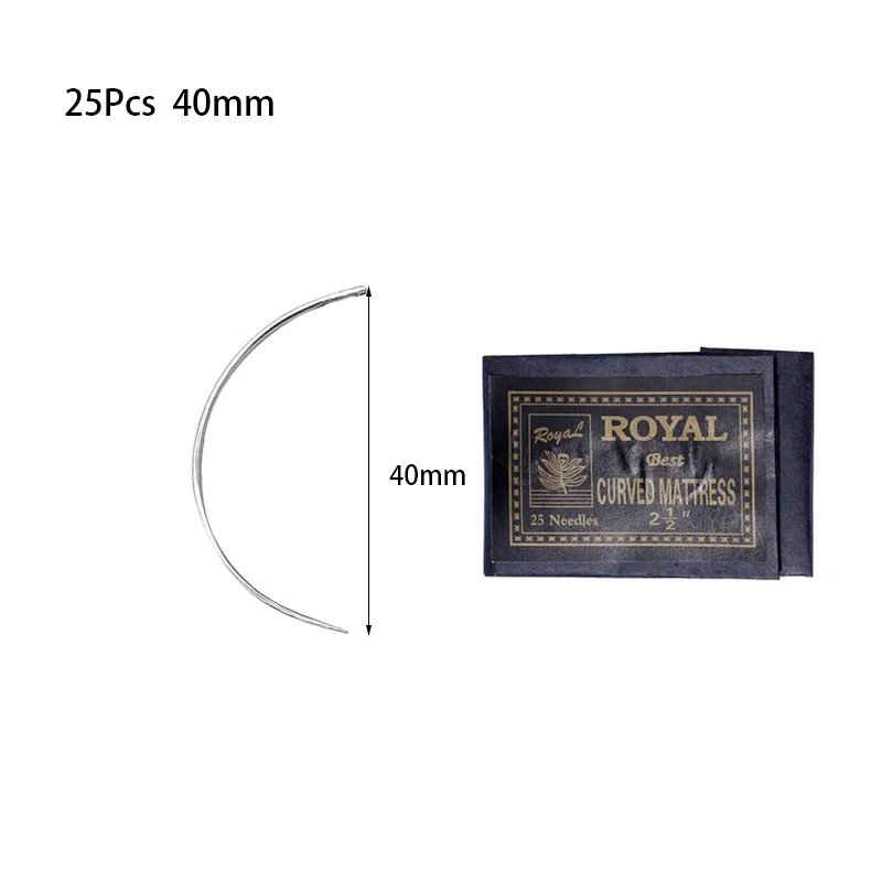 25Pcs 40mm LMDZ 25 шт. C Тип изогнутый Матрас швейные иглы ручные домашние ремонт швейные иглы 25 шт. C Тип иглы - Цвет: 25Pcs 40mm