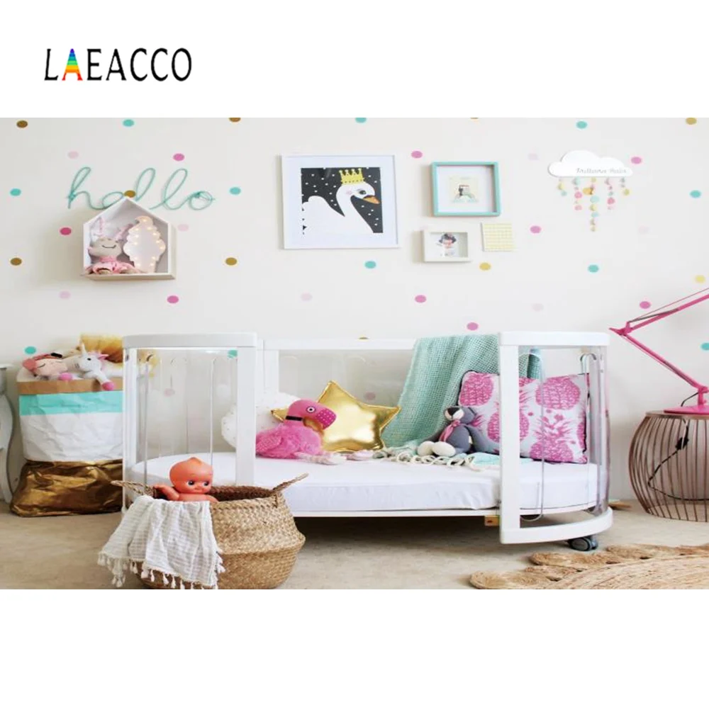 Laeacco фоны для фотосъемки круглая детская кровать Игрушка Корзина портретная