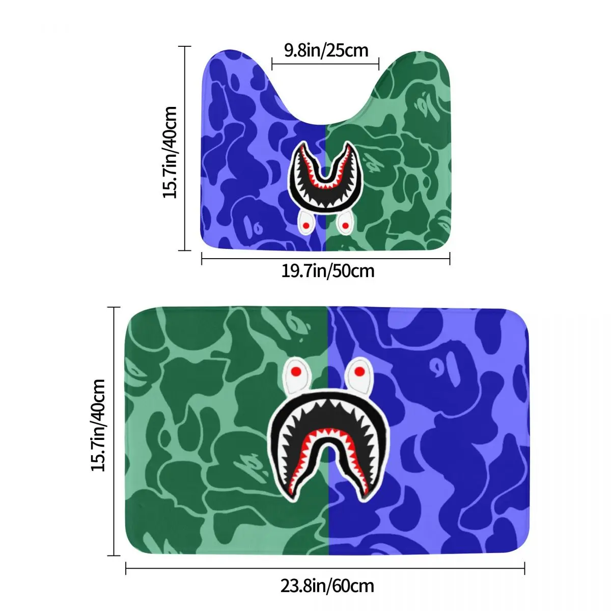 bape 2 piece set of floor mats bathroom non slip bathroom floor mats toilet mats bathroom decoration free global shipping