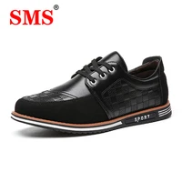 sms new men leather moccasin walking shoes lace up oxfords zapatillas dress business footwear formal wedding party casual shoes