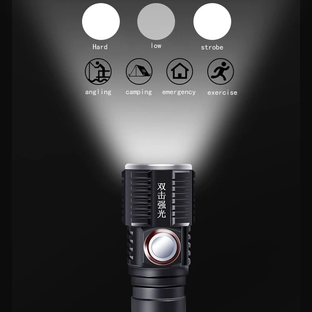 Суперъяркий светодиодный фонарик 18650 лм сенсорный переключатель перезаряжаемый