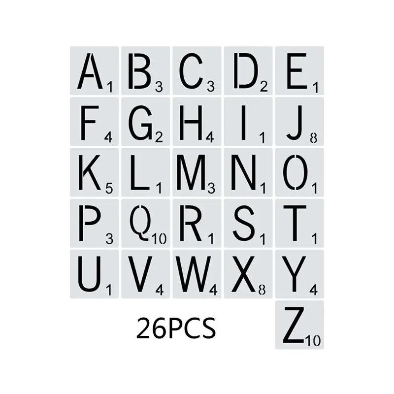 

26pcs/set Alphabet Letters Stencils Drawing Template DIY Painting Scrapbooking Stamping Embossing Album Card