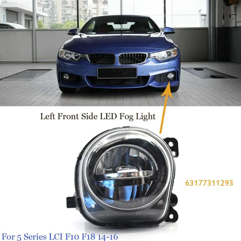

1Pc Front LED Fog Light Fog Fit For 5 Series LCI F10 F18 14 -16 car Accessories