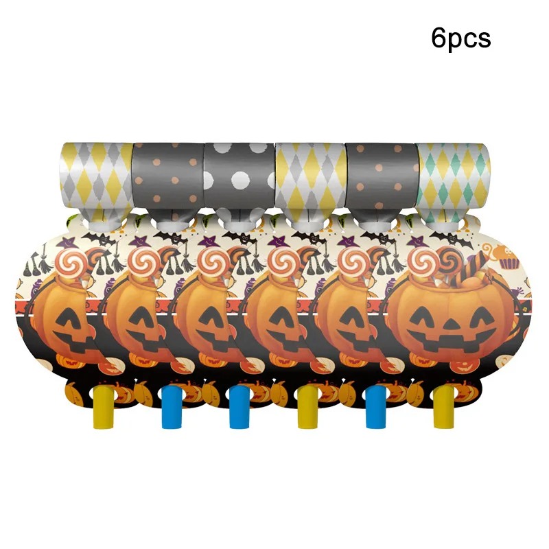 blowout-6pcs Halloween Candy Pumpkin Head Theme Creative Party Package Decoration Party Supplies Party Disposable Tableware Cup Plate - Цвет: blowout-6pcs
