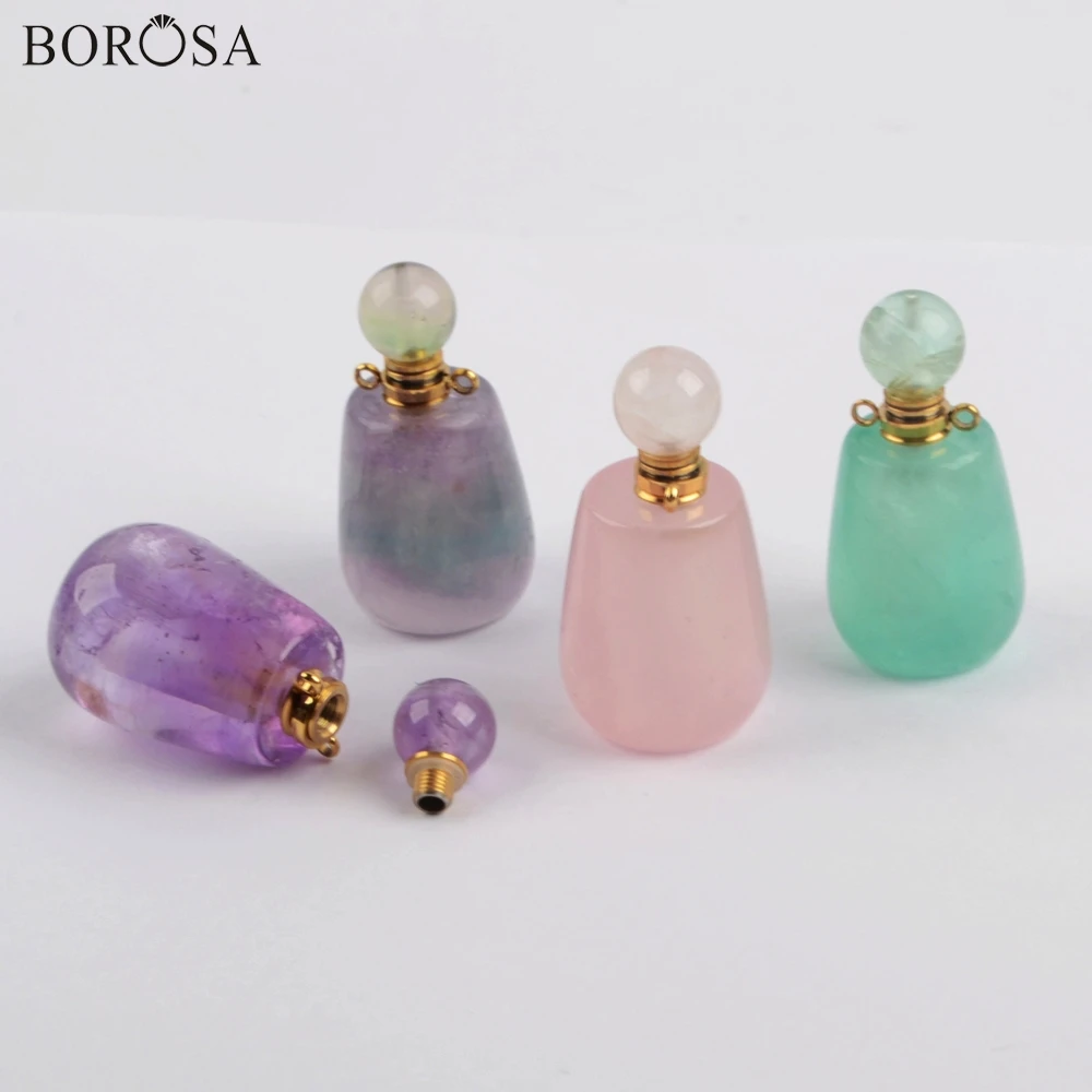 BOROSA 3 шт. Gild натуральный камень духи бутылочные соединители кварц для лечения