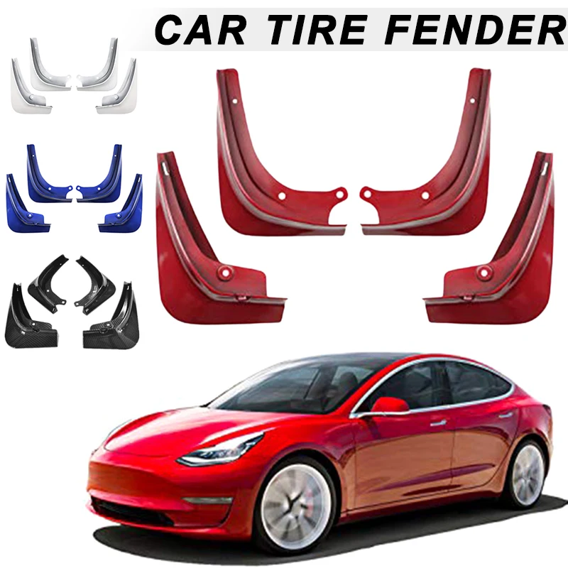 1 Set Car Mud Flaps Splash Guard Fenders Mudguard for Tesla Model 3 with Fixing Screws VS998 | Автомобили и мотоциклы