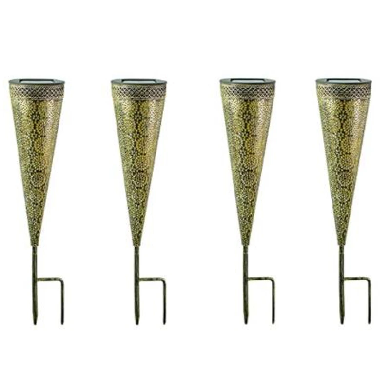 

Set Of 4 Solar Pathway Lights Garden Outdoor, Decorative Stakes For Walkway, Yard, Lawn, Patio