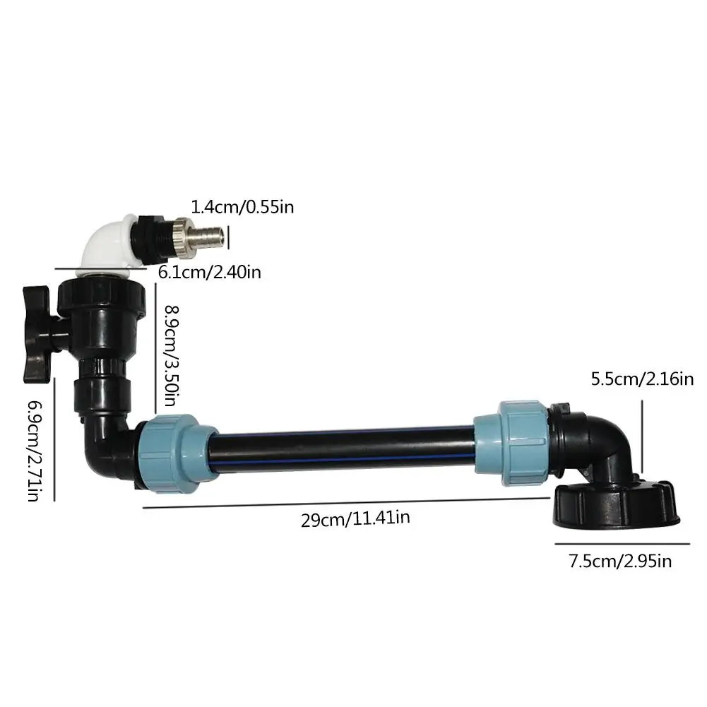 IBC Tank Swan Neck 3/4 дюйма адаптер с выпускным краном 2 грубой резьбой удлиняющий