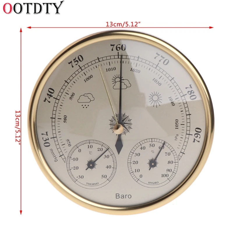 

OOTDTY Wall Mounted Household Barometer Thermometer Hygrometer Weather Station Hanging