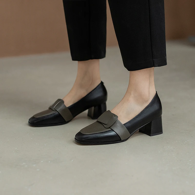 

Smirnova 2021 Genuine Leather Women Pumps Spring Autumn Mixed Colors Ladies Single Shoes Fashion Office Dress Shoes