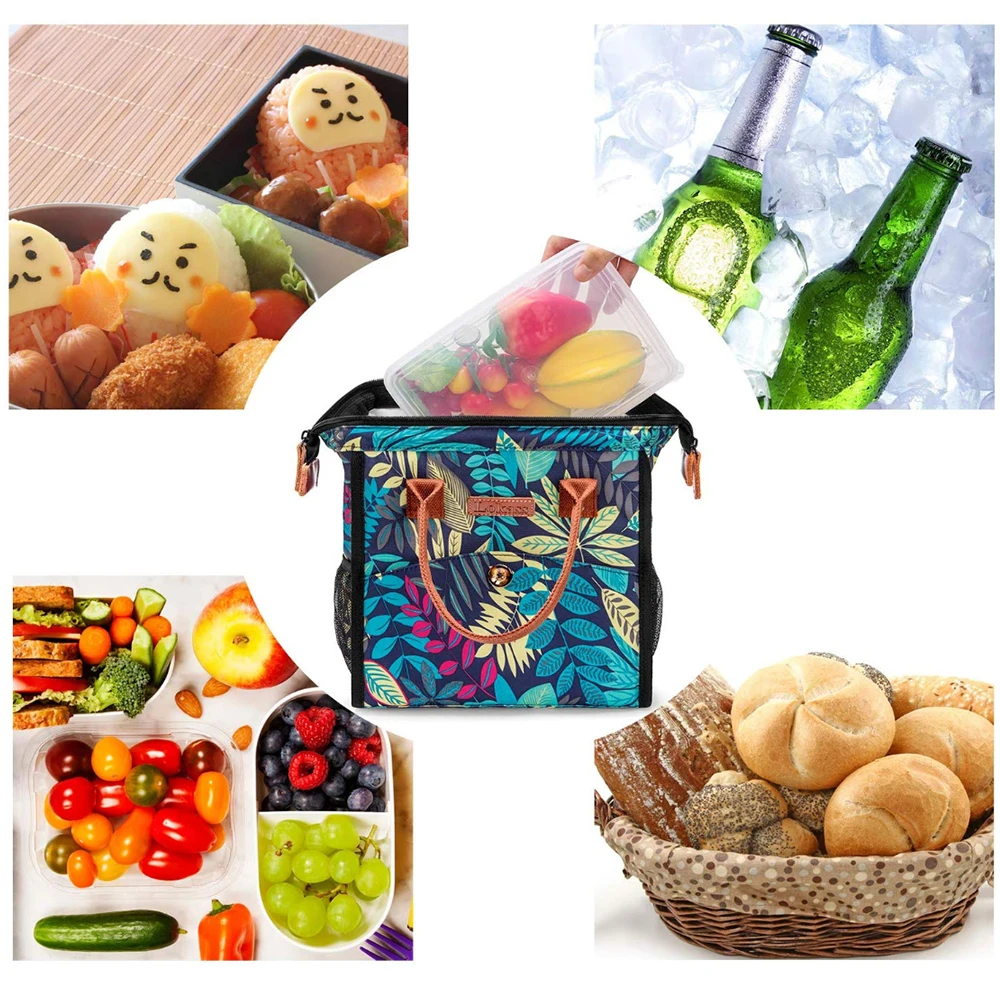 Портативная сумка холодильник для обеда женская тоут изолированная еды широкий