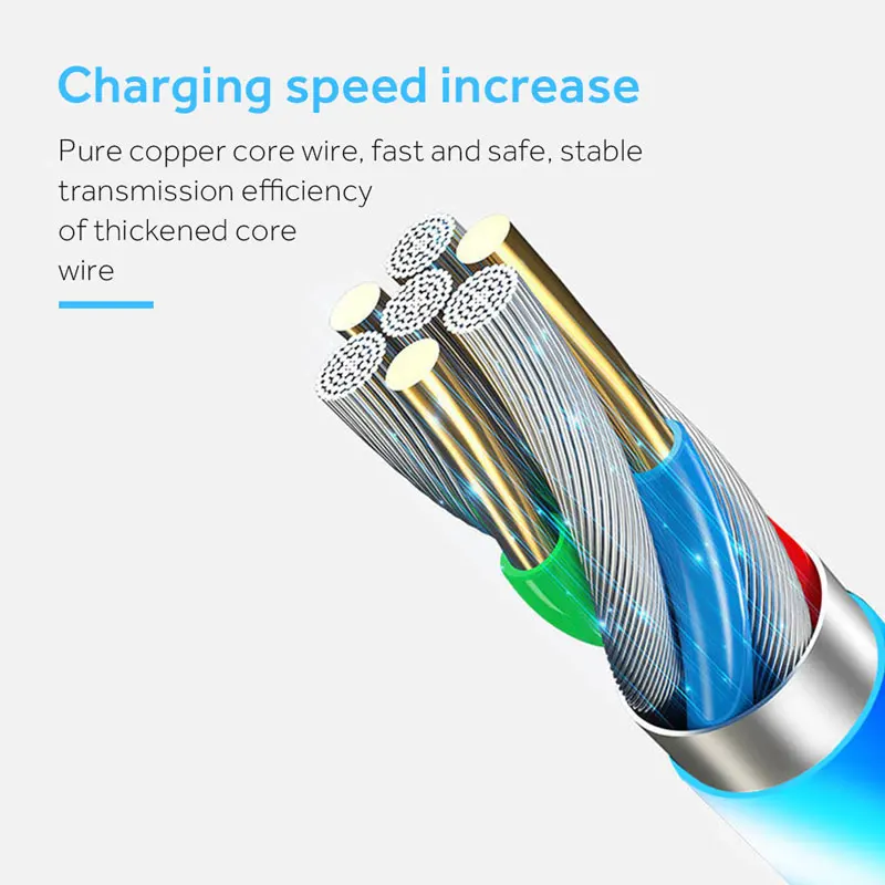 Магнитный зарядный кабель USB Type C со светодиодной подсветкой для iPhone Huawei