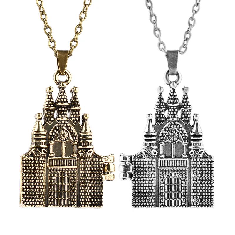 2020 Harried Hogwarts школа волшебный замок ожерелье Potters 3D Винтаж Lovers медальон здание