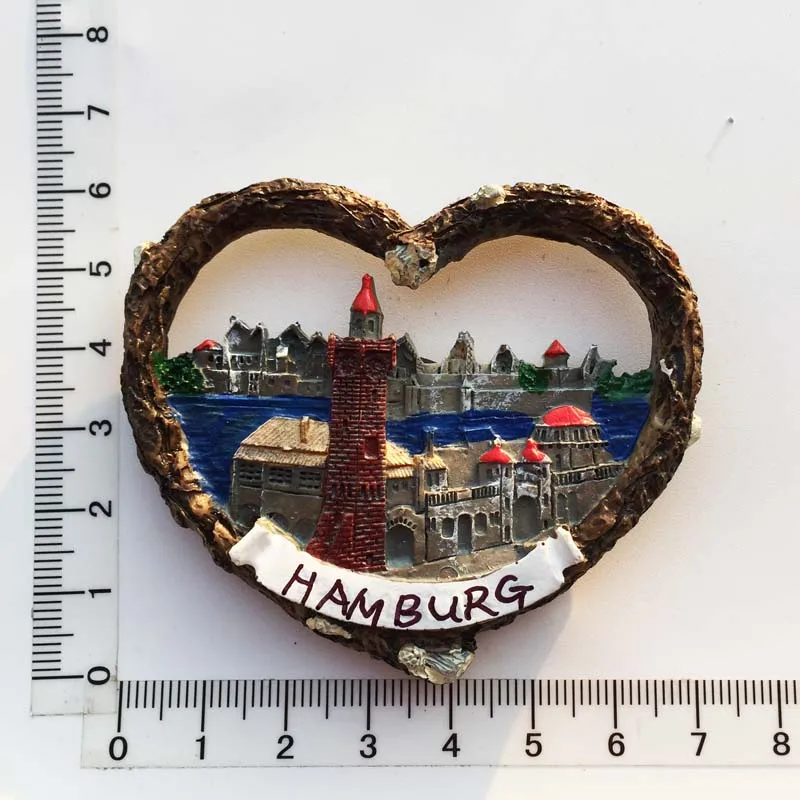 

Немецкий Гамбург креативный Туризм памятный подарок трехмерные ручная роспись ремесла магнитные наклейки на холодильник