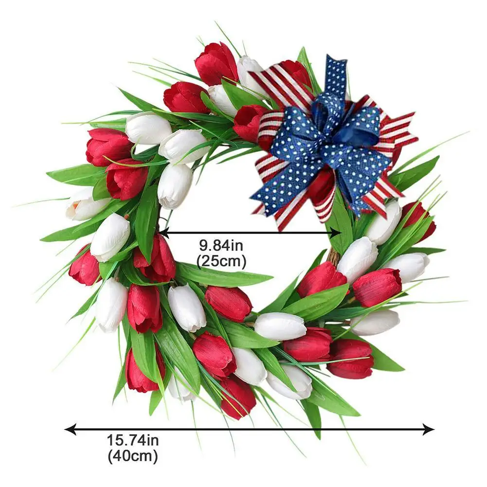

2021 Tulip Wreath Sun Circle Festival Decorations Home Decoration Props Flower decoration Simulation O7A1